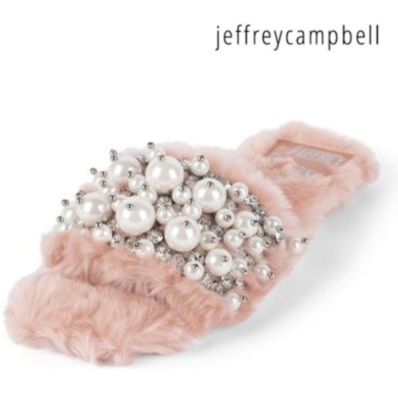 🆕️ NEW Women's Jeffrey Campbell Facile Faux Fur Slide Sandal 7.5 and 8.5 M Pink - Picture 1 of 6